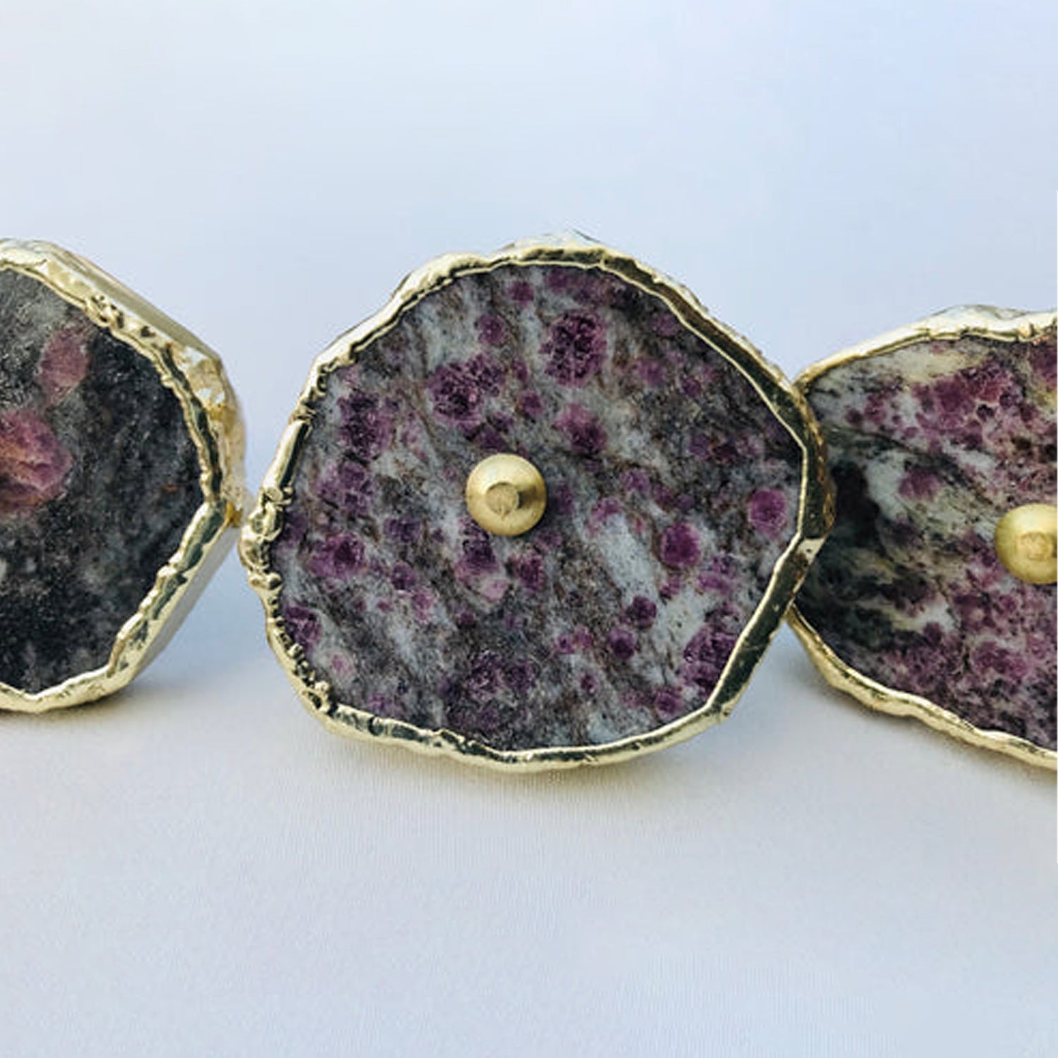 Set of 6 Lepidolite Gemstone/Agate Classic Vintage Finish Cabinet Drawer Pull Wardrobe Dresser Interior Decorative Handle
